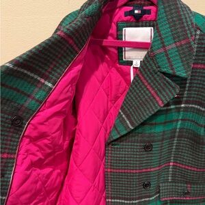 Tommy Hilfiger Vibrant Plaid Girls Pea Coat NWT
